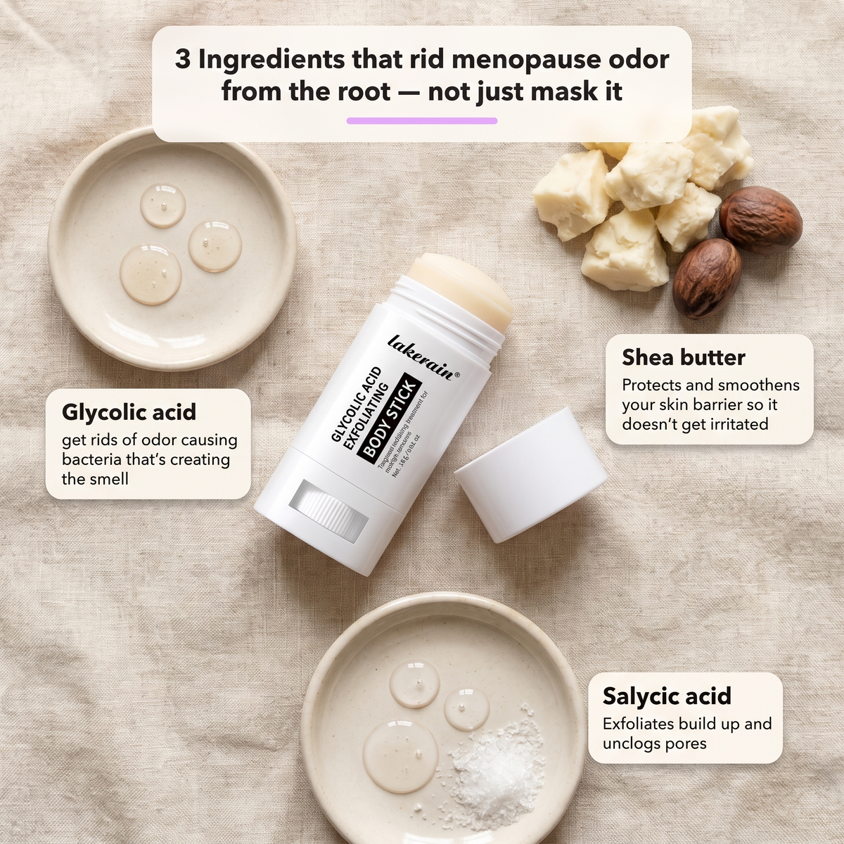 Nuvella Lakerain Deodorising Glycolic Acid Stick